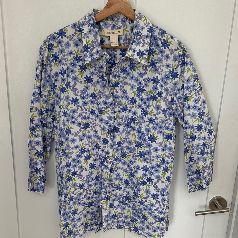 Bechamel Blue and Green Floral Top